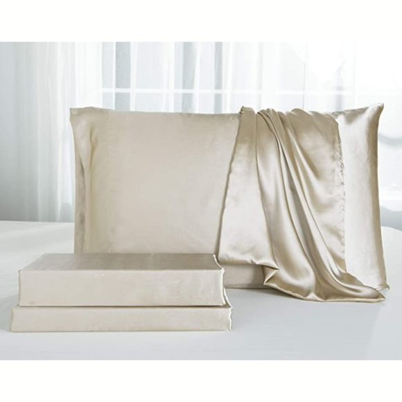 4-Piece Hypoallergenic Silk Satin Sheets - Picture 6 of 6